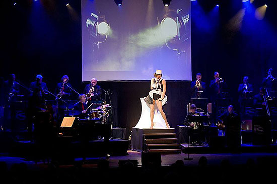 Von Kopf bis Fuß auf Marlene eingestellt : Konzert mit Chris Kolonko, dem Orchester Fink & Steinbach und den bekanntesten Songs von Marlene Dietrich in der Stadthalle Gersthofen (10. April 2015) (©Foto: Ribert Schnell)